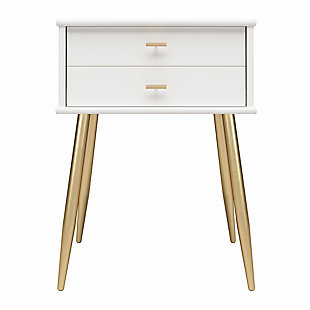 Little Seeds Valentina 1 Drawer Nightstand, White, large