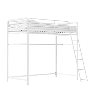 Atwater Living Dale Closet Storage Loft Bed, White, large