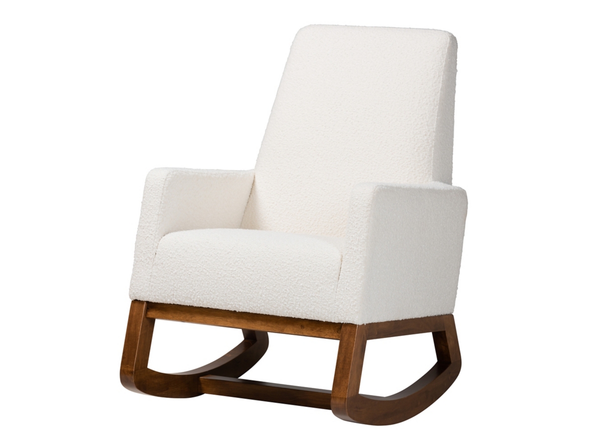 Baxton Studio Yashiya Boucle Upholstered Rocking Chair