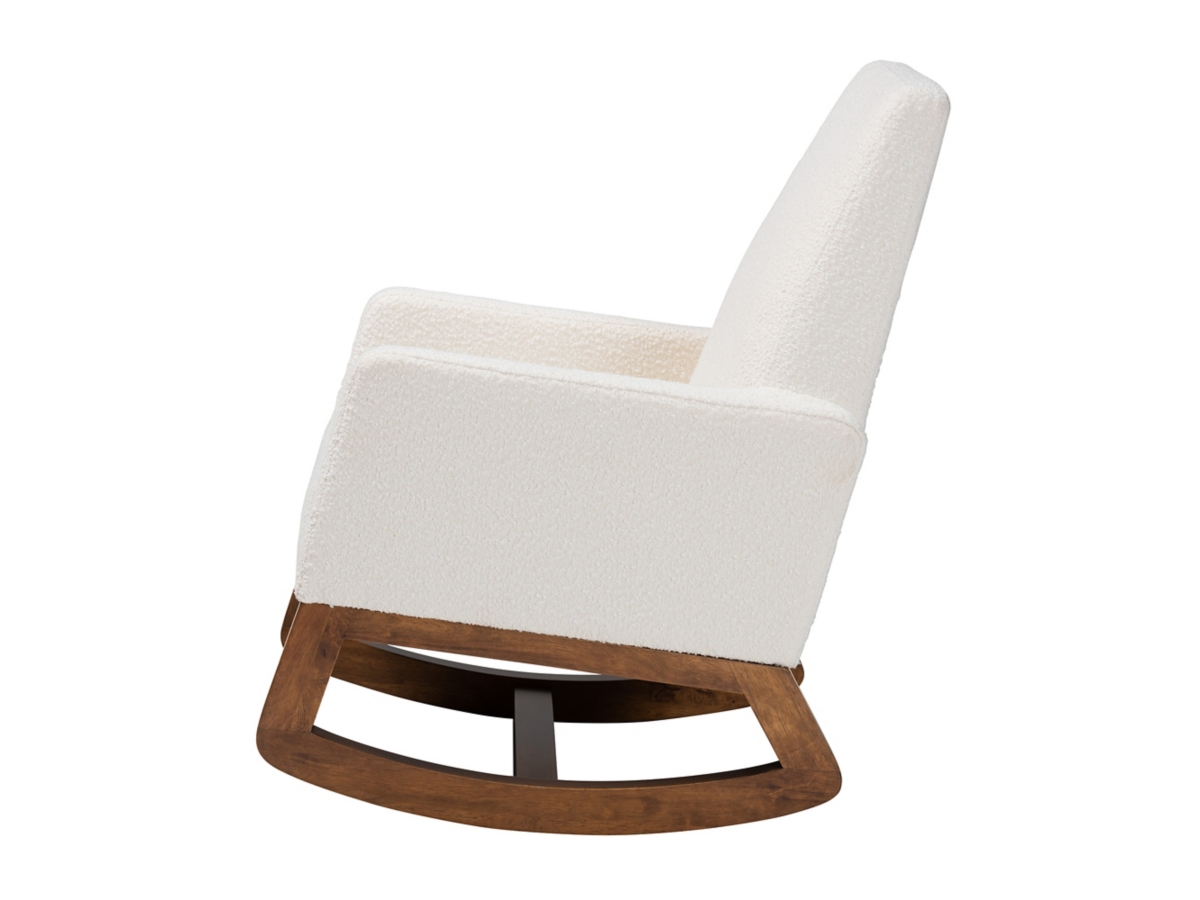 Baxton Studio Yashiya Boucle Upholstered Rocking Chair