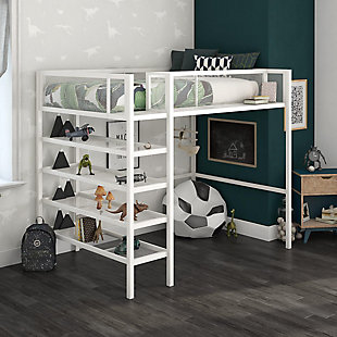 DHP Bloom Storage Loft bed with Bookcase, , rollover