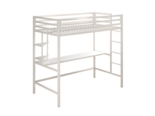 Novogratz Maxwell Metal Loft Bed with Desk and Shelves