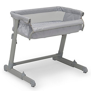 babyGap by Delta Children Whisper Bedside Bassinet Sleeper, Gray Stripe, large