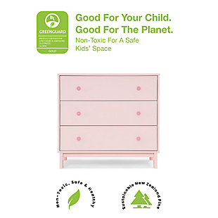 babyGap by Delta Children Legacy 3-Drawer Dresser, Blush Pink/Dark Pink, rollover