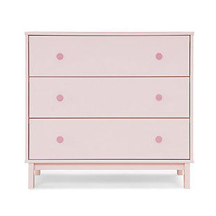 babyGap by Delta Children Legacy 3-Drawer Dresser, Blush Pink/Dark Pink, large
