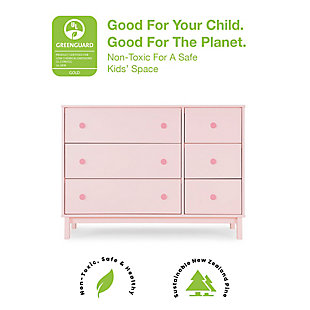 babyGap by Delta Children Legacy 6-Drawer Dresser, Blush Pink/Dark Pink, rollover