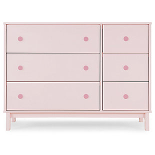 babyGap by Delta Children Legacy 6-Drawer Dresser, Blush Pink/Dark Pink, large