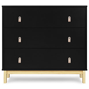 babyGap by Delta Children Legacy 3-Drawer Dresser with Leather Pulls, Ebony/Natural, large