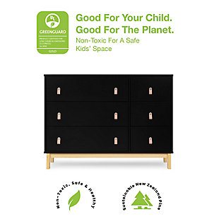 babyGap by Delta Children Legacy 6-Drawer Dresser with Leather Pulls, Ebony/Natural, rollover