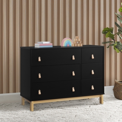 babyGap by Delta Children Legacy 6-Drawer Dresser with Leather Pulls, Ebony/Natural, rollover