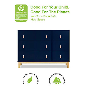 babyGap by Delta Children Legacy 6-Drawer Dresser with Leather Pulls, Navy/Natural, rollover