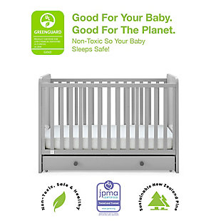 babyGap by Delta Children Graham 4-in-1 Convertible Crib with Storage Drawer, Gray/Dark Gray, rollover