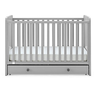 babyGap by Delta Children Graham 4-in-1 Convertible Crib with Storage Drawer, Gray/Dark Gray, large