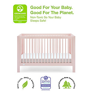 babyGap by Delta Children Charlie 6-in-1 Convertible Crib, Blush Pink, rollover