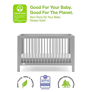 babyGap by Delta Children Charlie 6-in-1 Convertible Crib, Gray, rollover