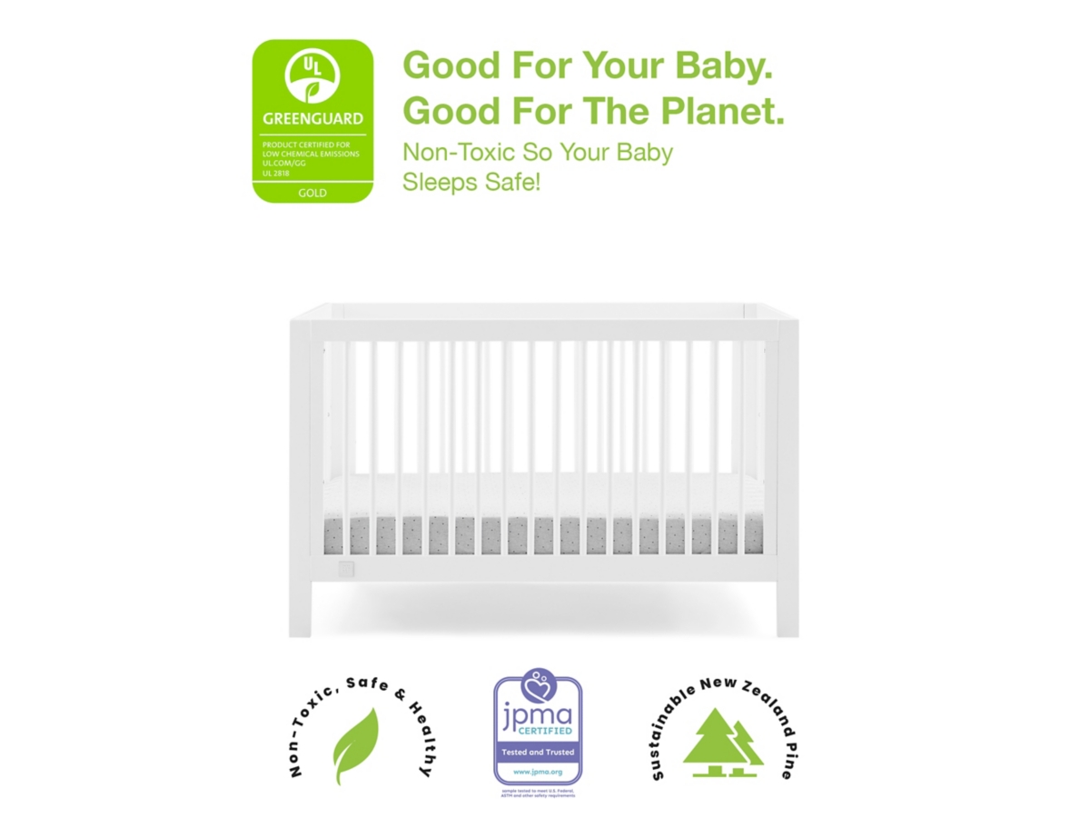 babyGap by Delta Children Charlie 6-in-1 Convertible Crib, Bianca White, large