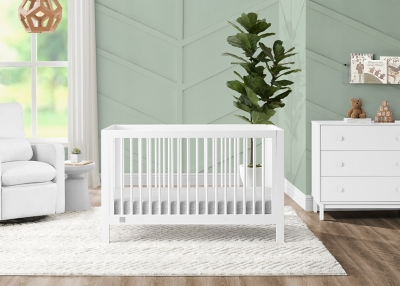 babyGap by Delta Children Charlie 6-in-1 Convertible Crib, Bianca White, rollover