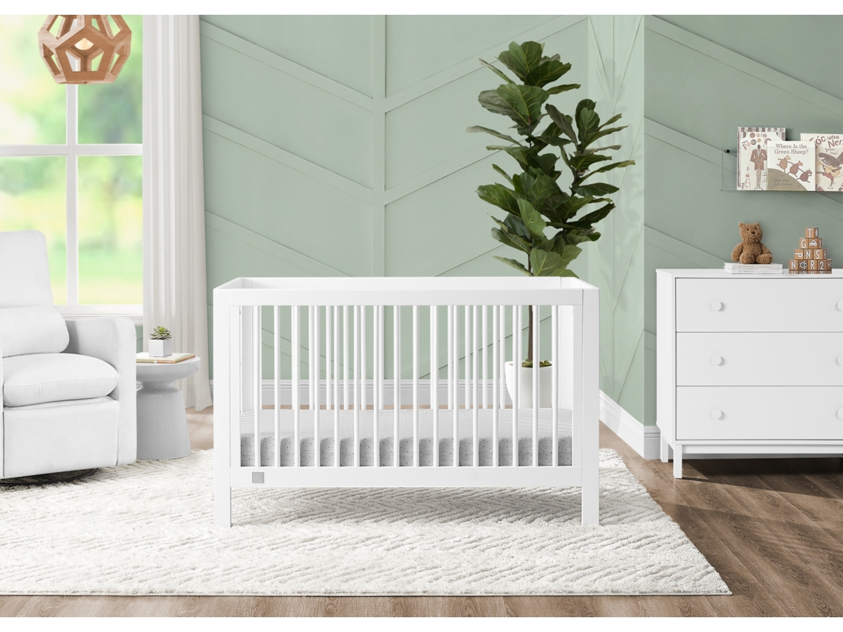 babyGap by Delta Children Charlie 6-in-1 Convertible Crib, Bianca White, large