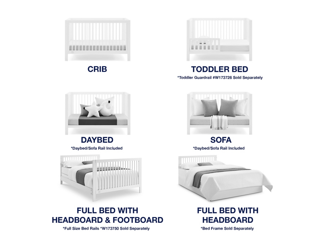 babyGap by Delta Children Charlie 6-in-1 Convertible Crib, Bianca White, large