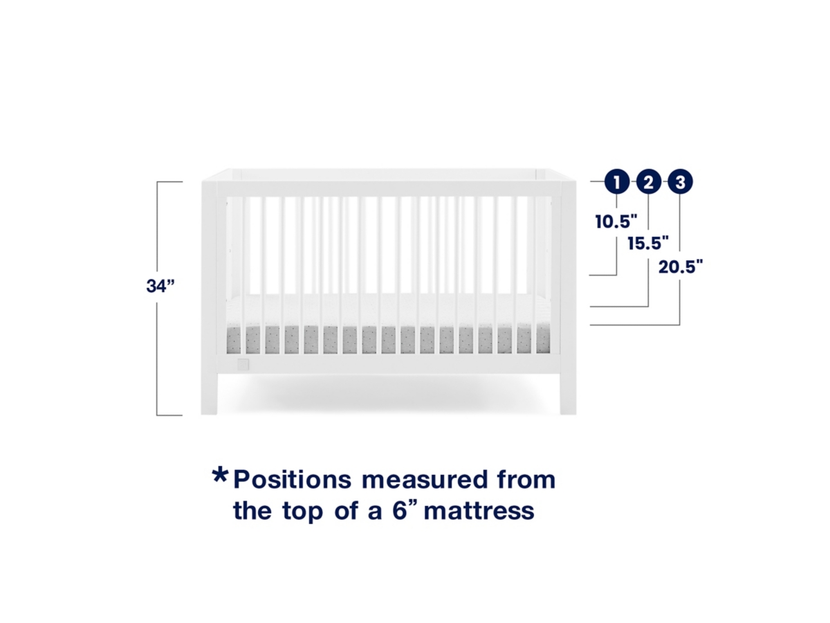 babyGap by Delta Children Charlie 6-in-1 Convertible Crib, Bianca White, large