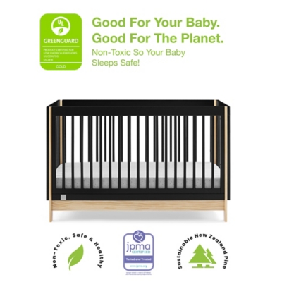 babyGap by Delta Children Tate 4-in-1 Convertible Crib, Ebony/Natural