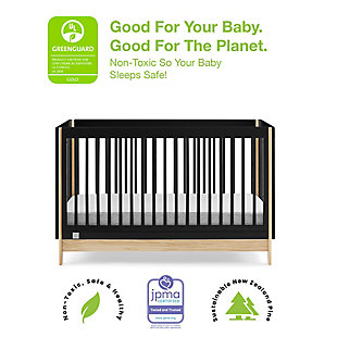 babyGap by Delta Children Tate 4-in-1 Convertible Crib, Ebony/Natural, rollover