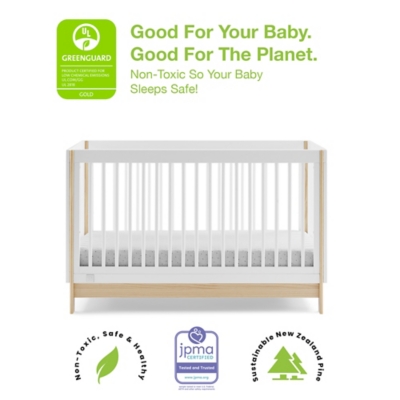 babyGap by Delta Children Tate 4-in-1 Convertible Crib, Bianca White/Natural