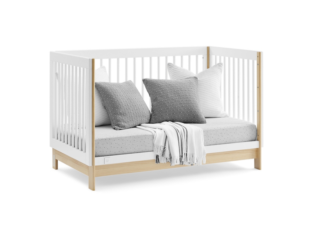 babyGap by Delta Children Tate 4-in-1 Convertible Crib, Bianca White/Natural, large