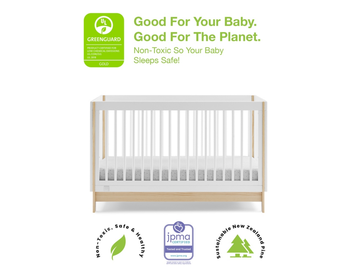 babyGap by Delta Children Tate 4-in-1 Convertible Crib, Bianca White/Natural, large
