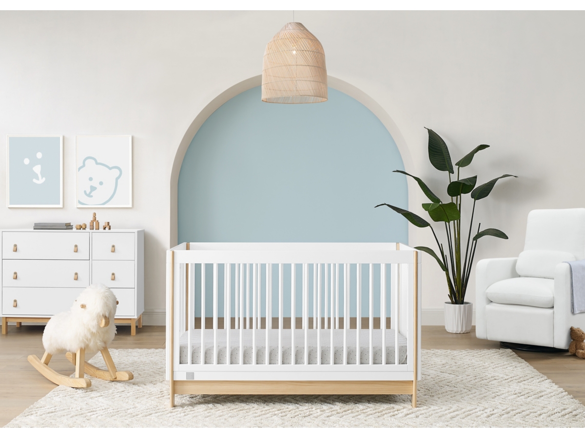 babyGap by Delta Children Tate 4-in-1 Convertible Crib, Bianca White/Natural, large