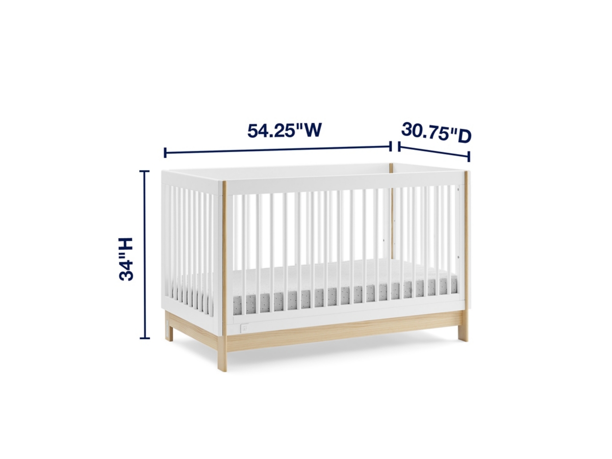 babyGap by Delta Children Tate 4-in-1 Convertible Crib, Bianca White/Natural, large