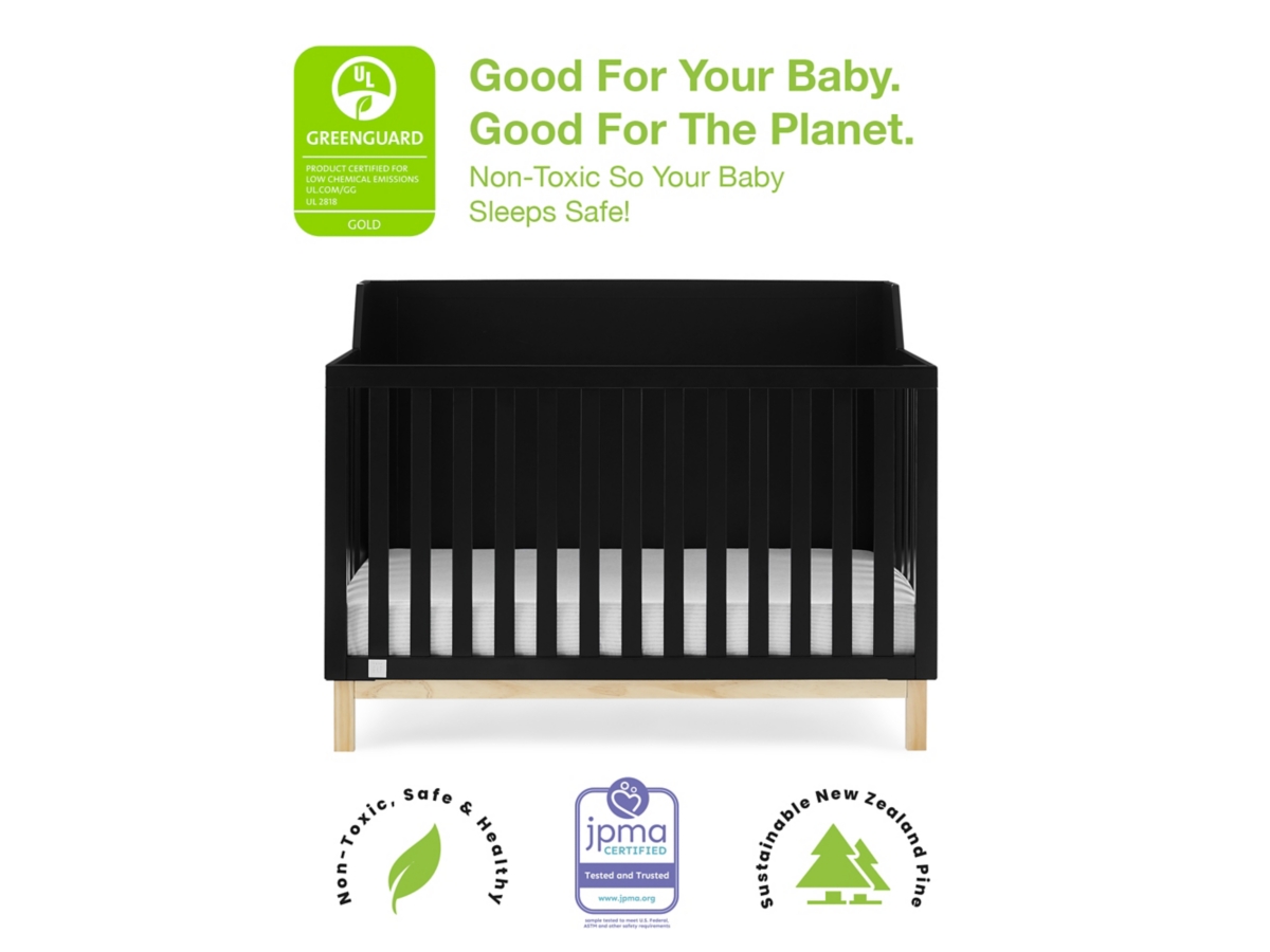 babyGap by Delta Children Oxford 6-in-1 Convertible Crib, Ebony/Natural, large
