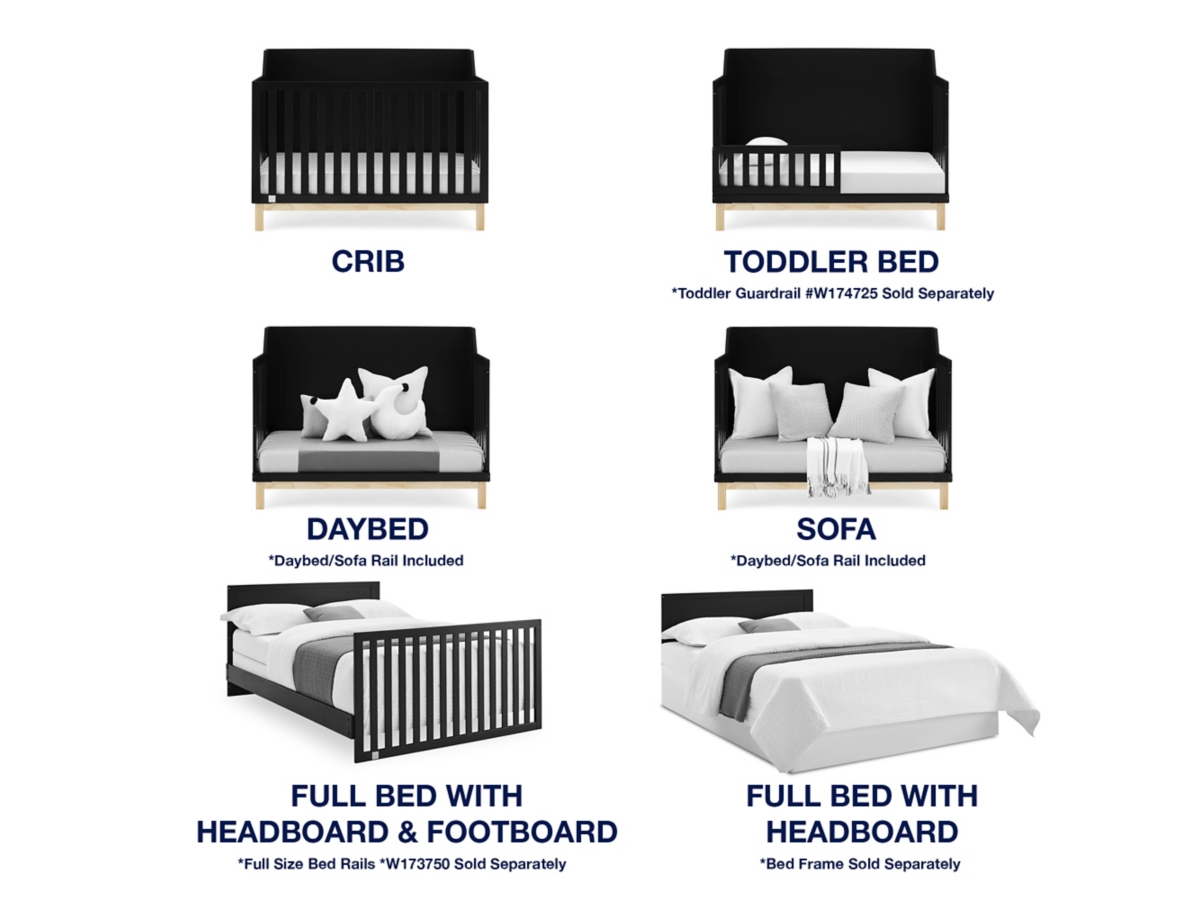 babyGap by Delta Children Oxford 6-in-1 Convertible Crib, Ebony/Natural, large