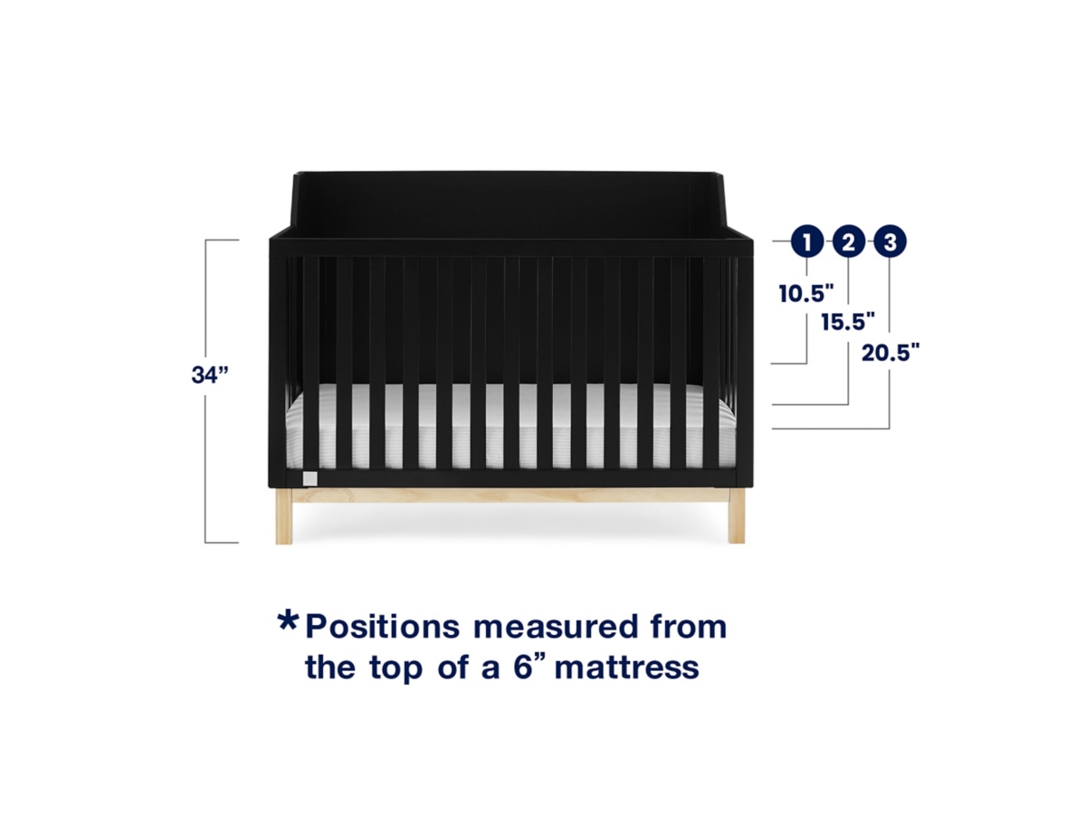babyGap by Delta Children Oxford 6-in-1 Convertible Crib, Ebony/Natural, large