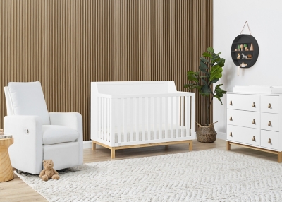 babyGap by Delta Children Oxford 6-in-1 Convertible Crib, Bianca White/Natural, large