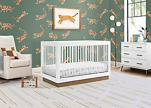 Delta Children James Acrylic 4-in-1 Convertible Crib, Bianca White/Acorn, rollover