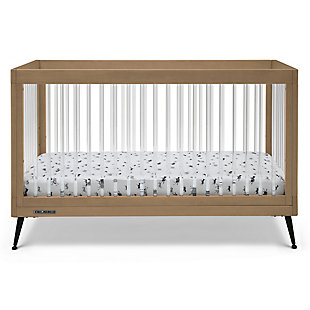 Delta Children Sloane 4-in-1 Acrylic Convertible Crib, Acorn/Matte Black, large
