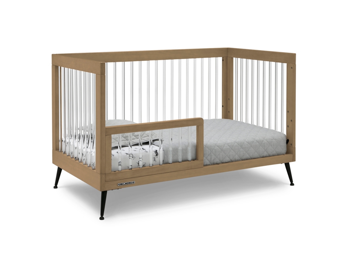 Delta Children Sloane 4-in-1 Acrylic Convertible Crib, Acorn/Matte Black, large