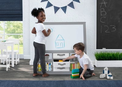  Kid Easel with Storage Double-Sided Whiteboard
