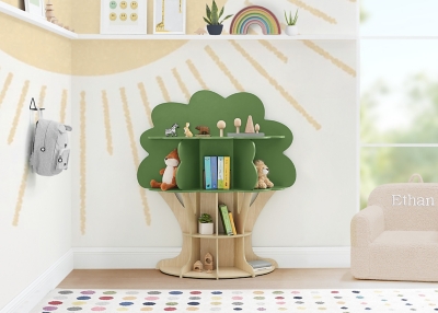 Delta Children Tree Bookcase, Fern Green/Natural