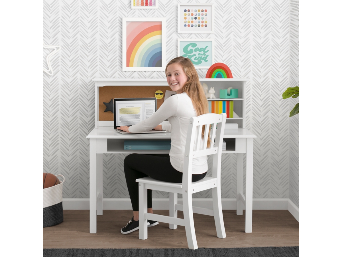 Delta Children Kids Workstation Desk with Hutch and Chair Ashley