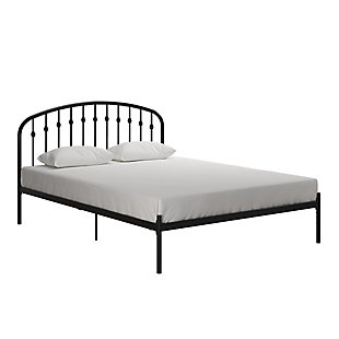Atwater Living Sally Queen Metal Bed, Black, large