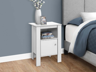 B600010235 Monarch Specialties Astral Nightstand, White sku B600010235