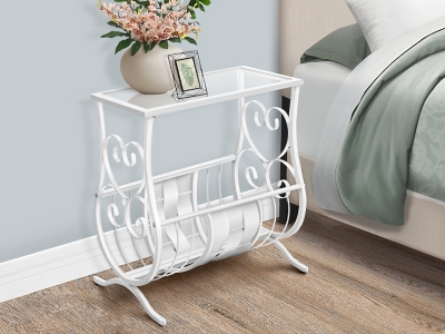 B600010290 Monarch Specialties Rose Nightstand, White sku B600010290