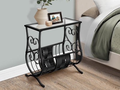 B600010291 Monarch Specialties Rose Nightstand, Black sku B600010291