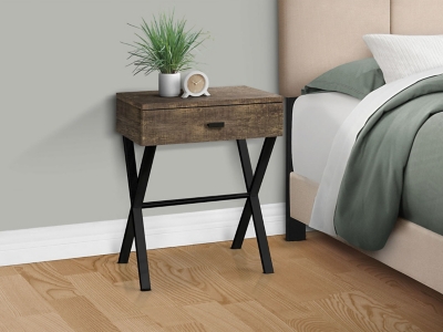 B600010295 Monarch Specialties Molly Nightstand, Brown sku B600010295