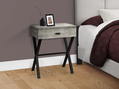 Monarch Specialties Molly Nightstand, Gray