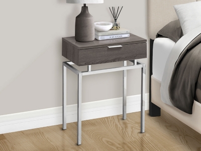 B600010301 Monarch Specialties Sadie Nightstand, Dark Taupe sku B600010301