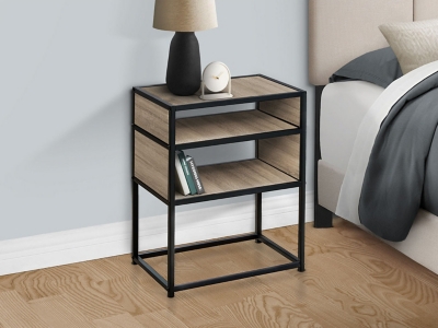 Monarch Specialties Skylar Nightstand, Dark Taupe