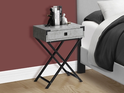 Monarch Specialties Daisy Nightstand, Gray